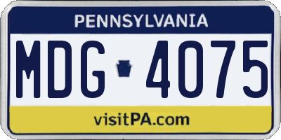 PA license plate MDG4075
