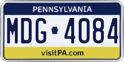 PA license plate MDG4084