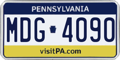 PA license plate MDG4090