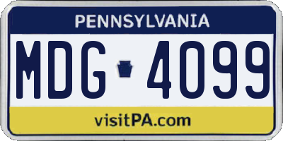 PA license plate MDG4099