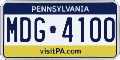 PA license plate MDG4100