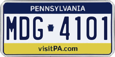 PA license plate MDG4101