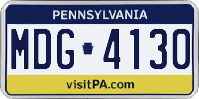 PA license plate MDG4130