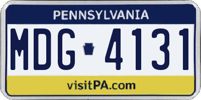 PA license plate MDG4131