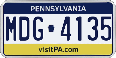 PA license plate MDG4135