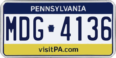PA license plate MDG4136