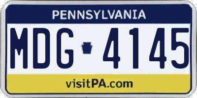 PA license plate MDG4145