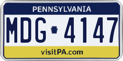 PA license plate MDG4147