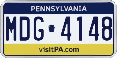 PA license plate MDG4148