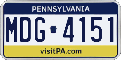 PA license plate MDG4151