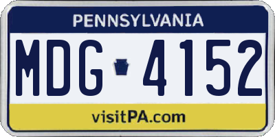 PA license plate MDG4152