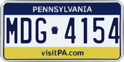 PA license plate MDG4154