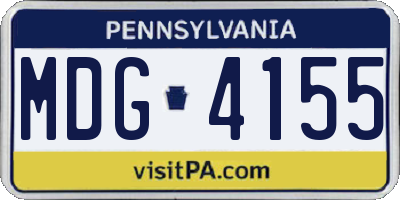 PA license plate MDG4155