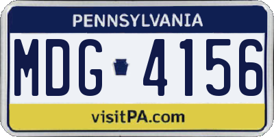 PA license plate MDG4156
