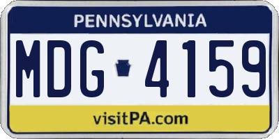 PA license plate MDG4159