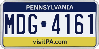 PA license plate MDG4161