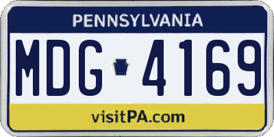 PA license plate MDG4169