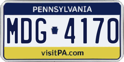 PA license plate MDG4170