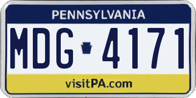 PA license plate MDG4171