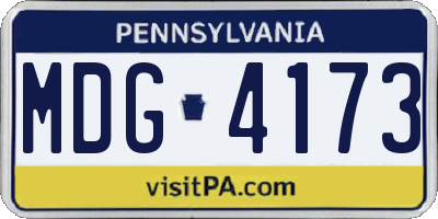 PA license plate MDG4173