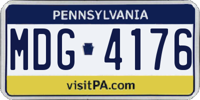 PA license plate MDG4176