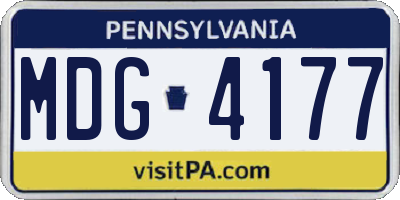 PA license plate MDG4177