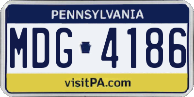 PA license plate MDG4186
