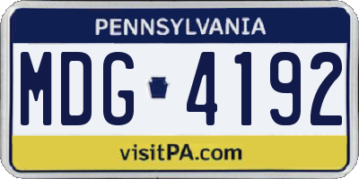 PA license plate MDG4192