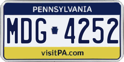 PA license plate MDG4252