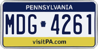 PA license plate MDG4261