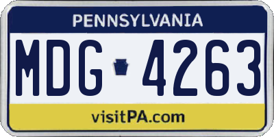 PA license plate MDG4263