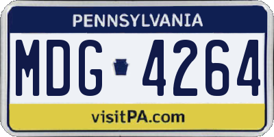 PA license plate MDG4264