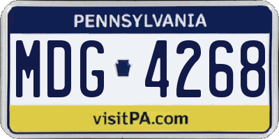 PA license plate MDG4268