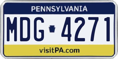 PA license plate MDG4271