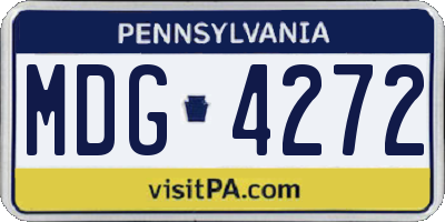 PA license plate MDG4272