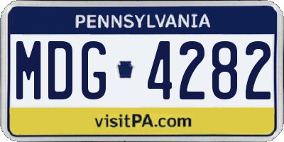 PA license plate MDG4282