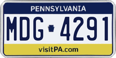 PA license plate MDG4291