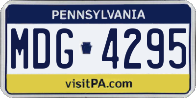 PA license plate MDG4295