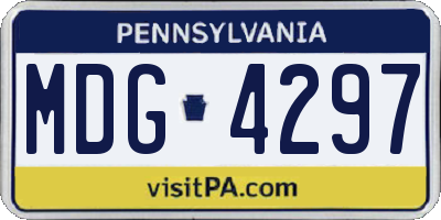 PA license plate MDG4297