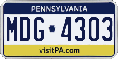 PA license plate MDG4303