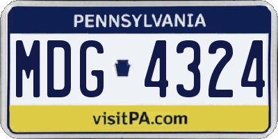 PA license plate MDG4324