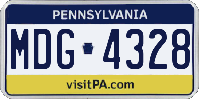 PA license plate MDG4328
