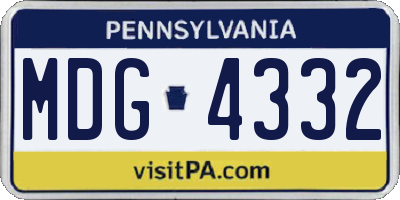 PA license plate MDG4332
