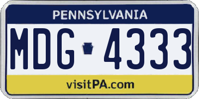 PA license plate MDG4333
