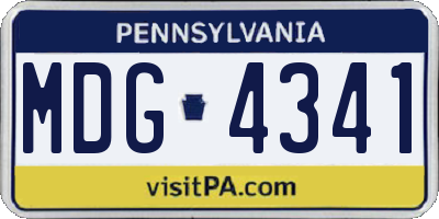 PA license plate MDG4341