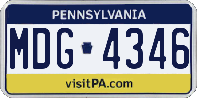 PA license plate MDG4346