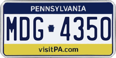 PA license plate MDG4350