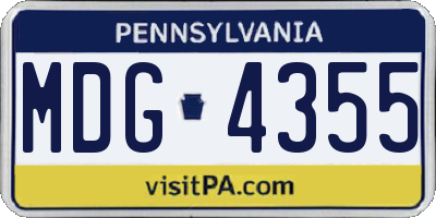 PA license plate MDG4355