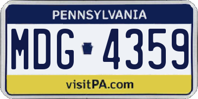 PA license plate MDG4359