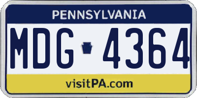 PA license plate MDG4364